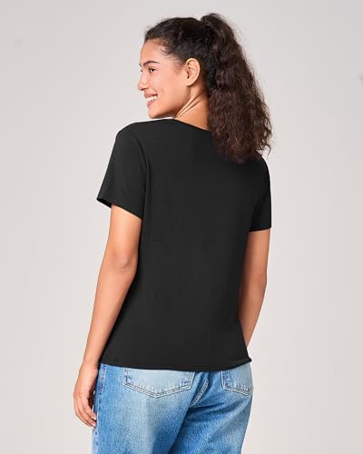 BAMBOO COOL Womens V-Neck T Shirts Classic Short Sleeve Sexy Fit Tops for Women Basic Tees4