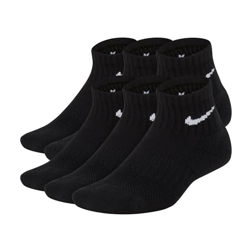 Image of Nike Unisex Kids' Everyday Cushioned Ankle Socks (6-Pack) | Boys and Girls