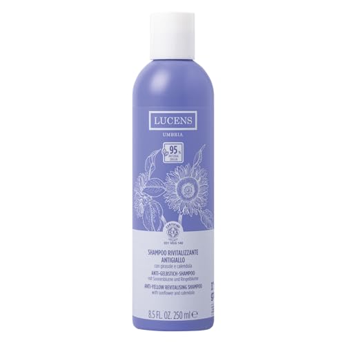 Champú revitalizante Lucens antibilis nutre y fortalece el cabello, proporciona elasticidad y sedosidad, elimina los reflejos amarillos y aporta brillo de 250 ml