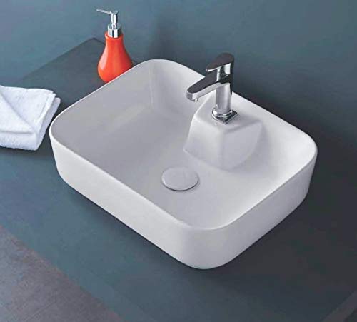 Image of IVOC Ceramic Wash Basin Countertop Tabletop Bathroom Sink Wash Basin (20 x 15.5 x 5.5 INCH) MONSTAR 2035