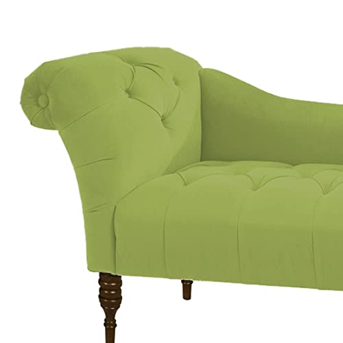 Image of Luxury Velvet 2 Seater Chaise Lounge Sofa - Tufted Chesterfield Modern Couch with Button Tufted Back Elegant Lounge Couch for Living Room, Bedroom, Office
