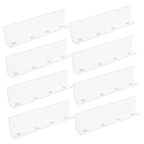 HOMOCONO 8pcs Adjustable Clear Acrylic Closet Shelf Dividers for Clothes Shoes Towels and Books Versatile Organizers for Home and Office Use Height