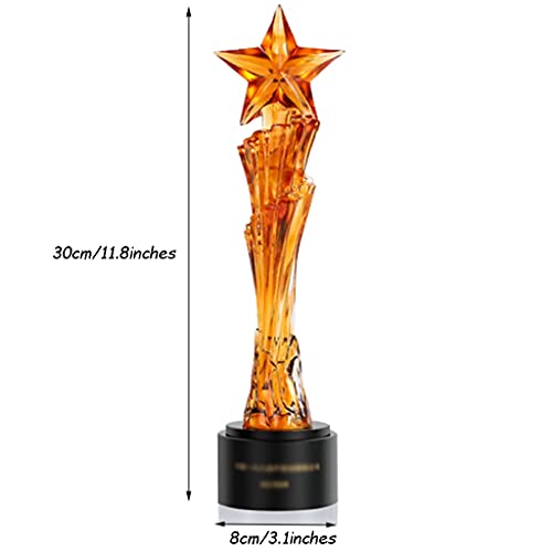 Trophy Cup Big Voor Het Toekennen Van Creatieve Nieuwe Trofeeën, Gekleurde Glazuur Ster Trofee Voor Sportwedstrijden, Kan Worden Gegraveerd (Color : Gradient, Size : 30 * 8cm/11.8 * 3.1 inches) - Image 8