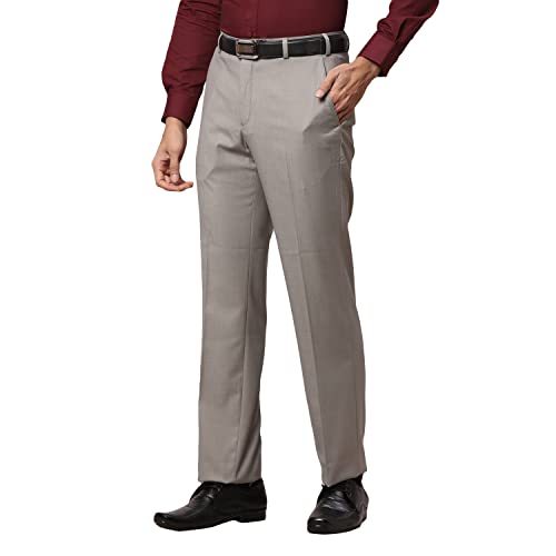 Image of Park Avenue Regular Men's PLEATLESS Smart FIT Light Grey Formal Trouser
