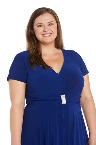 Image of R&M Richards Women's Metallic Foil Print Bodycon Dress W /Draped Capelet - Knee-Length Cocktail Party Outfit