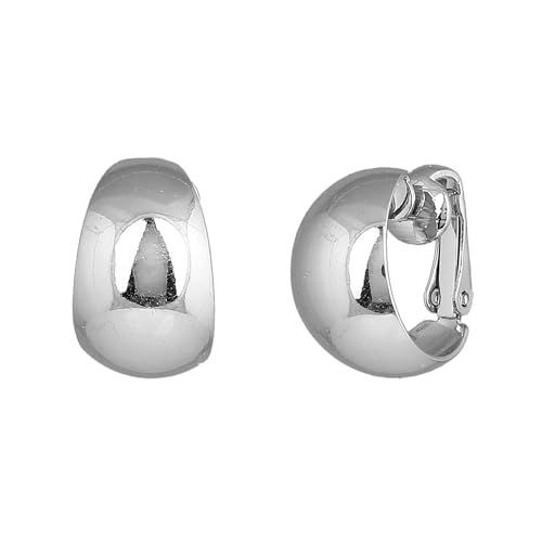 Estele Rhodium Alluring Petite Chunky Hoop Earrings for Women (B0CXXQRLHT) Amazon Price History, Amazon Price Tracker