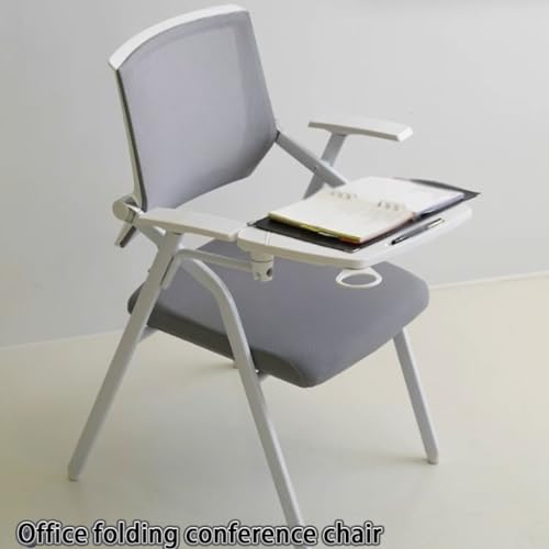 Chaise de bureau pliante bleue avec tablette écritoire compacte pour conférence - 4