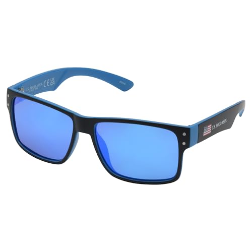 Image of U.S. POLO ASSN. mens Pa3023m Iconic Retro 80's Rectangular Mirrored Polarized Sunglasses With Uv400 Protection, Sport Sunglasses for Men Rectangular Sunglasses