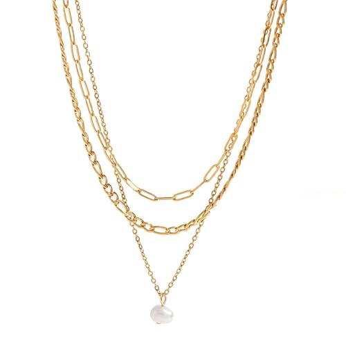 Collier multicouche avec perles naturelles, le cadeau idéal pour femme