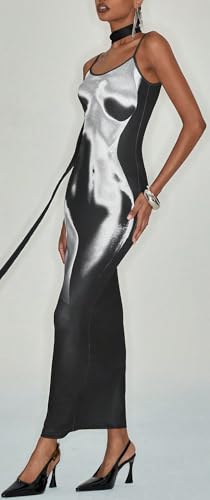 Image of Women's Summer Sexy Bodycon Maxi Dress Spaghetti Strap Elegant for Holiday Beach Vacation