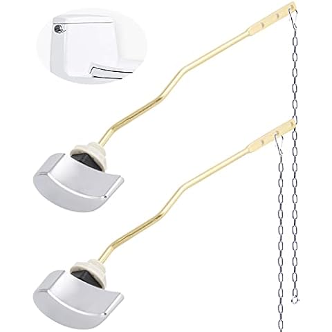 Hygie Rinse 2 Packs Toilet Flush Lever Handle Replacement Compatible with TOTO Toilet Tank for TOTOTHU068#CP Trip Lever for St743S, Chrome Cover