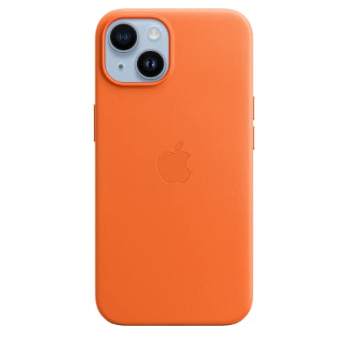 Original: Apple Capa de couro com MagSafe para iPhone 14 – Laranj...