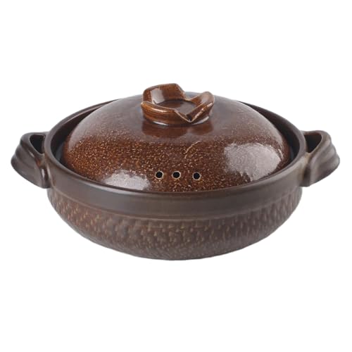 Eleeonora Cacerola De CeráMica De Estilo JaponéS,Cacerola Japonesa Resistente Al Caliente,Olla De Barro Japonesa,No Propenso A Agrietarse,Apto para Preparar Diversos Platos