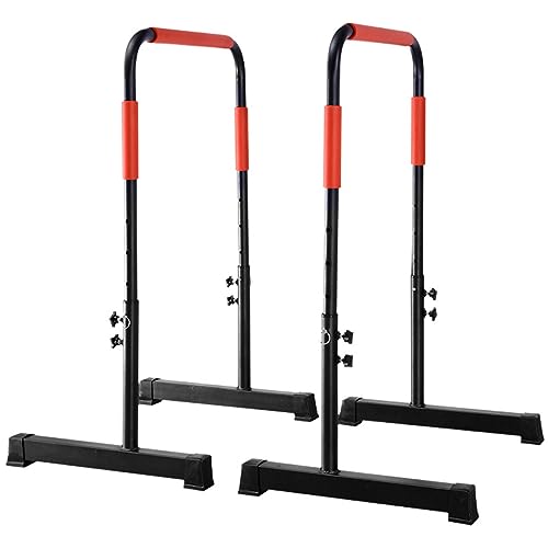 Dip Stands Bar Barre de Maintien réglable Dip Station, capacité idéale pour la Maison et Le Garage Gymnastique Gymnastique