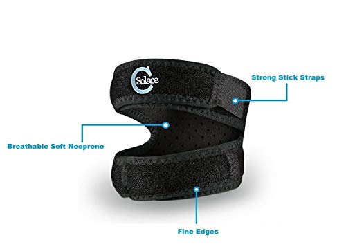 Solace Care Runners Knee Support | Patella IT Band Strap Brace | for Jumpers Knee Iliotibial Band Syndrome Tendonitis Arthritis Osgood-Schlatters