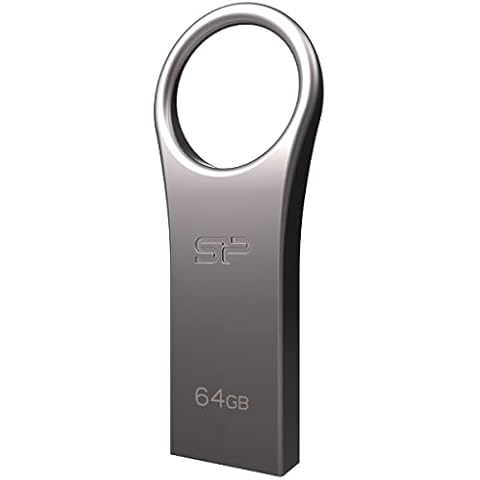 Silicon Power 64GB Jewel J80 USB 3.0 Key Flash Drive, Titanium (SP064GBUF3J80V1T) Cover