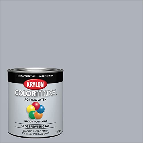 Krylon® COLORmaxx™ Brush-On, Gloss, Pewter Grey, 1 Quart