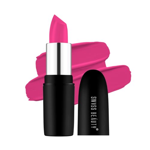 Image of Swiss Beauty Pure Matte Creamy Lipstick | Non-drying, Highly pigmented Lipstick | Shade- Lush Pink, 3.8gm|