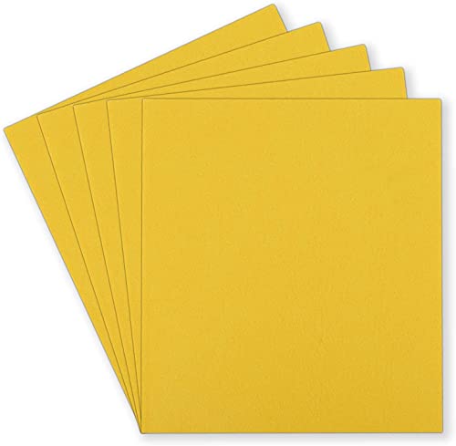 Image of Savita 5Pcs 10x9 Inch 3mm Thick Felt Sheets, Stiff Felt Hard Craft Fabric Squares for Kids DIY Crafts Patchwork Embroidery Sewing Crafting Project (Yellow)