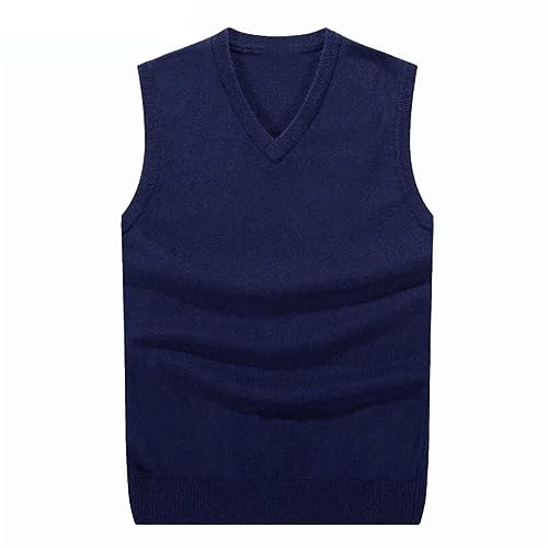 Mens Sleeveless Sweater Vest Male Autumn Winter Cotton Knitted Sweater Solid Color Vest Man V Neck Slim Sweaters3