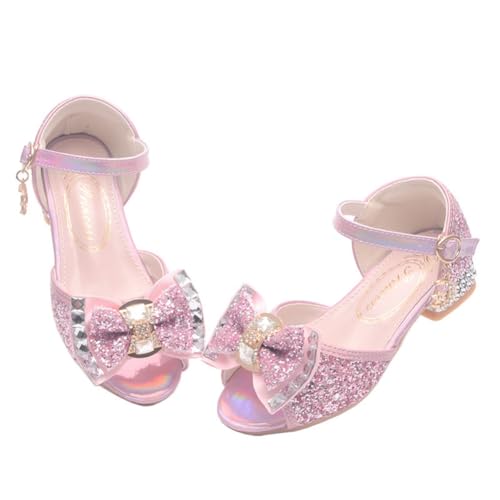 Toddler Girls Glitter High Heels Dress Sandals Sequins Princess Flower Wedding Party Dress Shoes for Kids