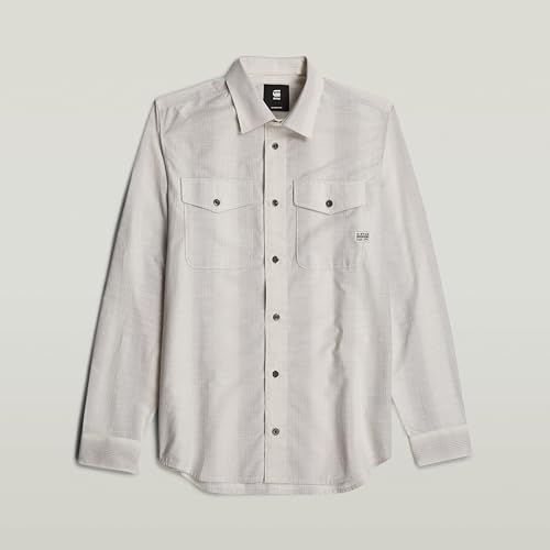 G-STAR Men's Marine Slim Long Sleeve Shirt Mehrfarben (Grey Alloy Shadow Stripe D24963-D590-G452) L – Ansicht 4