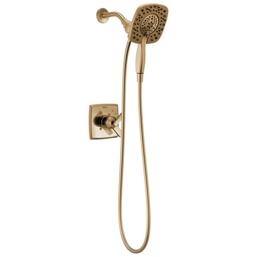 Image of Delta Ashlyn 17 Series Dual-Function Shower Faucet Set with In2ition 2-in-1 Dual Shower Head with Handheld Spray, Gold 2-Handle Valve Trim Kit, Champagne Bronze T17264-I-CZ (Valve Not Included)