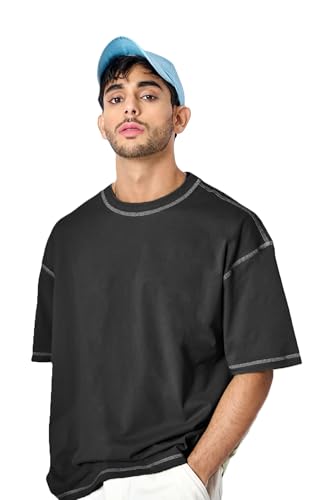 Image of Mens Fashion Oversized Fit Men's T-Shirt with Contrast Collar | Premium Slim Fit Half Sleeve Casual Polo Tee