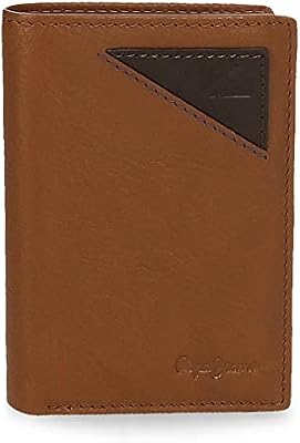 Pepe Jeans Striking Cartera vertical con monedero Beige 8,5x11,5x1 cms Piel