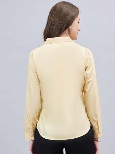 Image of Style Quotient Women Solid Chambrey Regular Formal Shirt
