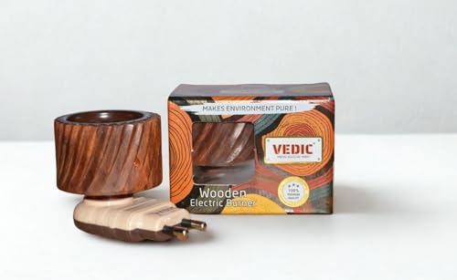 Image of Vedic Kapoor Dani Electrical Camphor Kapoor Burner Holder Essential Oil Fragrance Electric Wooden Kapoor Dani for Home & Office(Design Color May Vary, Pack of 1)