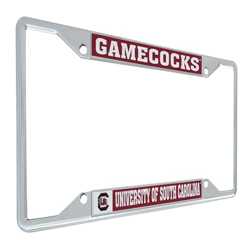 Desert Cactus University of South Carolina Gamecocks USC Cocky Car Accessories Metal License Plate Frame and Tag Holder for Front or Rear of Car (Mascot)