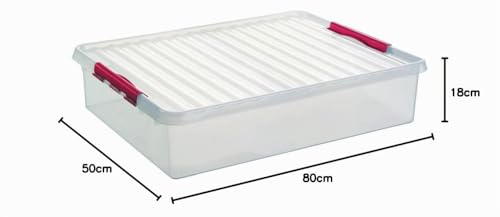 Boîte de rangement BettBox Sunware Q-Line 60 l transparente et rouge - 3