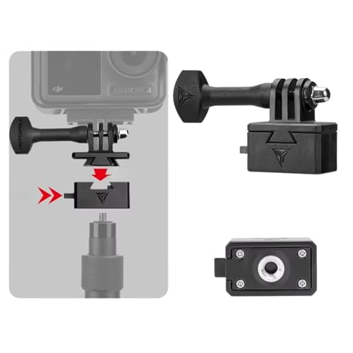 Image of YELLOWFIN Action Camera Quick Release Adapter with 1 /4 Inch Screw, Universal Compatible for Insta360 DJI Action SJCam, Fast Detach Base for Selfie Stick Tripod Extension Rod(Camera Mount)