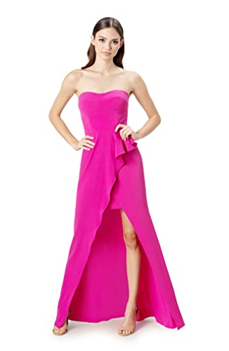 Dress the Population Women's Kai Crepe, Maxi, Bodycon, Sweetheart Neck Dress, Fuchsia, Small