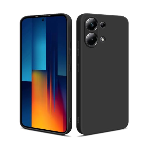 HS Products HSP Funda para Xiaomi Poco M6 Pro [Resistente al Polvo] Carcasa Protectora Silicona TPU | Anti-arañazos Antigolpes Anti-Choques | Protección de cámara | Suave Blanda Delgada Case | Negro