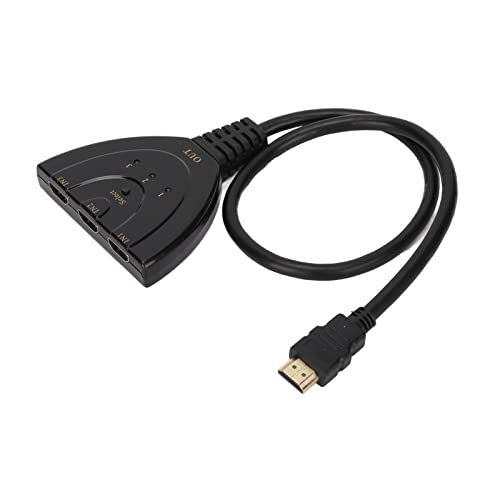 Séparateur de commutateur 3x1, commutateur d'interface multimédia HD 3 ports fonctionnement automatique 1080P multi-usages pour décodeur de câble pour PS3 pour S Cover