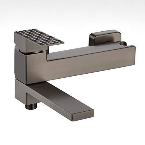 Robinets de baignoire muraux en laiton gris avec douche à main Lopus