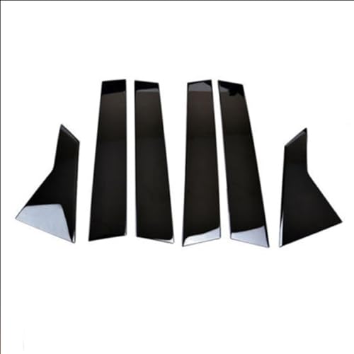 Pilar de ventana de fibra de carbono para Honda Civic Sedan 2016-2018, cubiertas negras de 6 uds