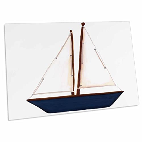 3dRose desk pad blanco y azul, tamaño grande