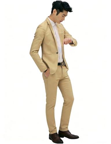 Costume de mariage hommes 2 pièces élégant à un bouton veste et pantalon multicolore de cérémonie