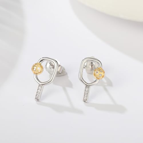 Pickleball Stud Earrings 925 Sterling Silver Jewelry Pickle Ball Gifts for Women Lover Players2