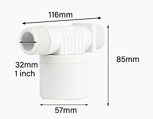 Automatic Water Level Control Valve, Float Valve - Used for Tower, Solar Energy, Livestock Pond, Aquarium, Automatic Storage & Irrigation (1" Side Entry)