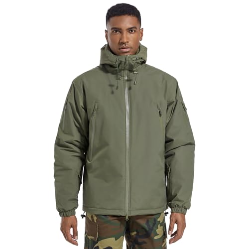 Image of Men's Waterproof Softshell Jacket Insulated Windbreaker Tactical Jacket Coat with Hood