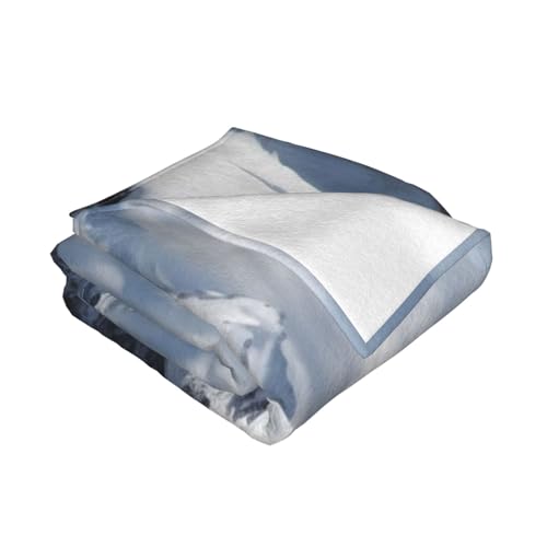 Couverture polaire imprimée montagne enneigée grand plaid canapé flanelle lit