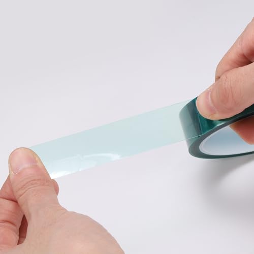 Image of HARFINGTON 4 Rolls High Temperature Masking Tape 4 /5 inch x108ft(20mmx33m) 0.05mm Thick PET Film Silicone Adhesive Heat Resistant Tapes for Heat Press Anodizing Circuit Board, Dark Green