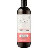 Sukin Volumising Conditioner 500ml - for fine & limp hair, gives the hair volume - with Rice Protein, Pineapple, Mango, Papaya & Vitamin E; cruelty free & vegan friendly.