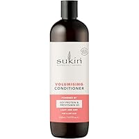 Sukin Volumising Conditioner 500mL, Adds Thickness & Volume with Soy Protein, Provitamin B5 & Pineapple, Australian Made & Owned, Vegan, Cruelty-Free