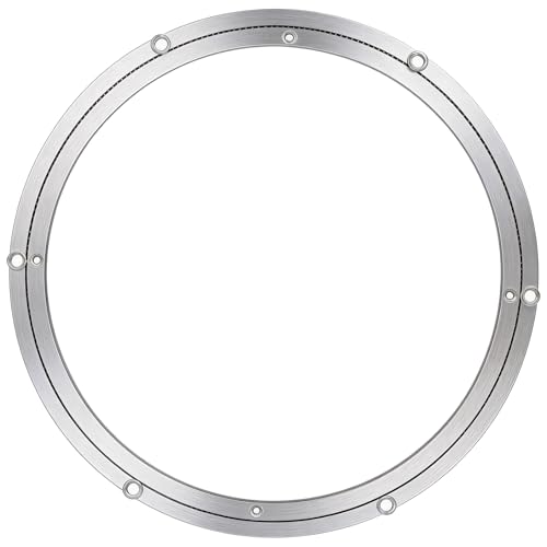 Aluminium DrehtellerLager, 50cm (20 Zoll) Drehbeschlag Schwerlast Lazy Susan Plattenspieler Ring mit Rutschfesten Gummifüßen 360 Grad Drehkranz für Esstisch Servierplatte Display Ständer