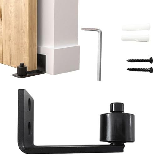 Guía de puerta corrediza, herrajes de rodillo de una sola rueda, guía de piso para puerta corredera de granero, para dormitorio, baño, cocina, sala de estar, almacenamiento, garaje, casa